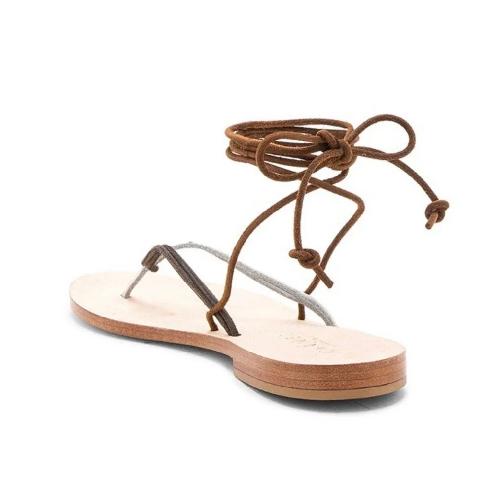 Cornetti Favignana Lace Up Ankle Wrap Flip‎ Flop Sandals Sz 37 US 6.5-7